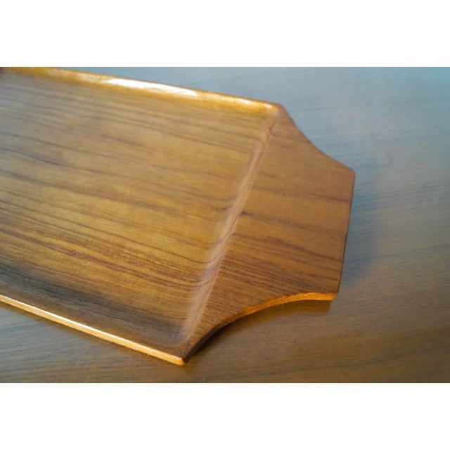 Brown 1970’s Danish Modern Solid Teak Tray For Sale - Image 8 of 12