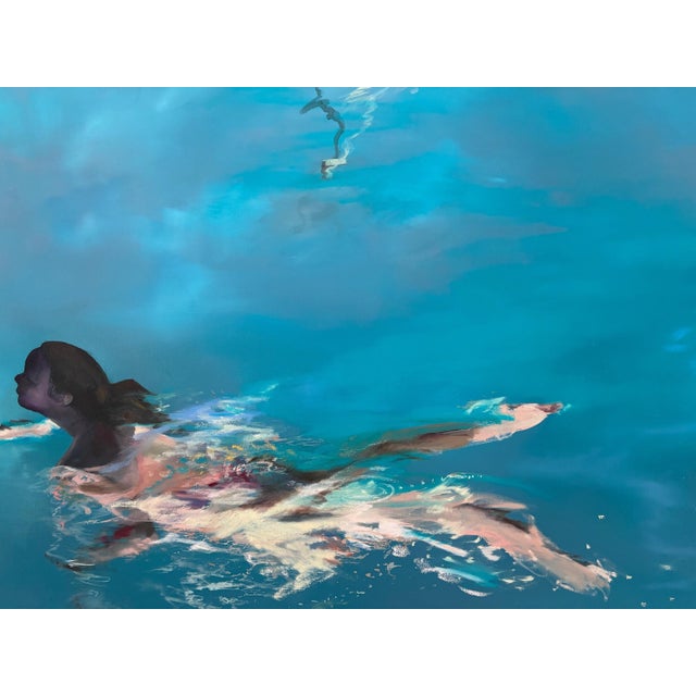 2020s Night Swimmer, Original Oil on Canvas by Jessica Fairley For Sale - Image 5 of 7