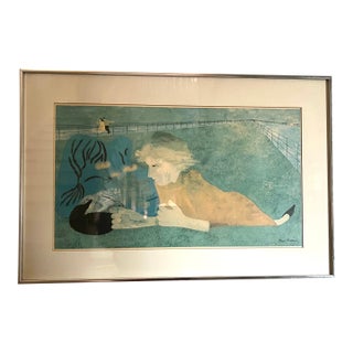 Vintage 1970s Ben Shahn “Spring” Art Print in Silver Frame For Sale