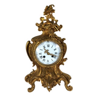 Antique Neo-Rococo Pendulum Clock in Bronze, 1850 For Sale
