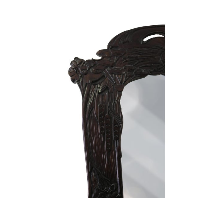 Brown A Pair of Art Nouveau Hand Carved Walnut Mirrors For Sale - Image 8 of 10