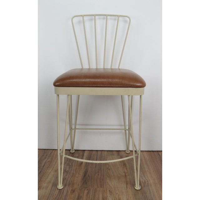 Late 20th Century Vintage Iron Counter Stools by Amisco Set of 3