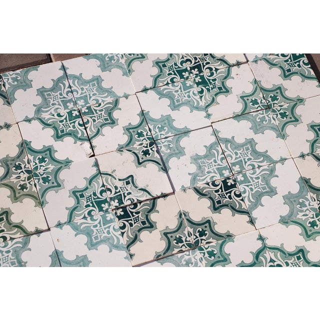 Antique 1920s Set of 78 Antique Large Art Deco Geometric Floral Tiles Portuguese For Sale - Image 4 of 18