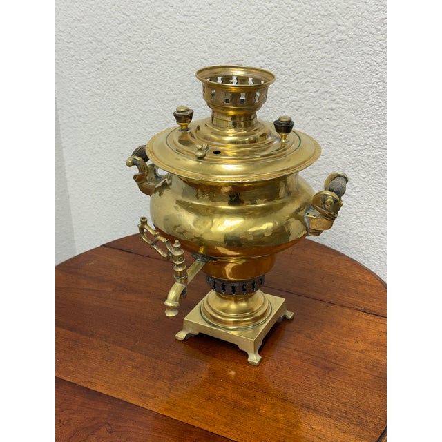 Early 20th Century Russian Brass Samovar, Antique For Sale - Image 5 of 12