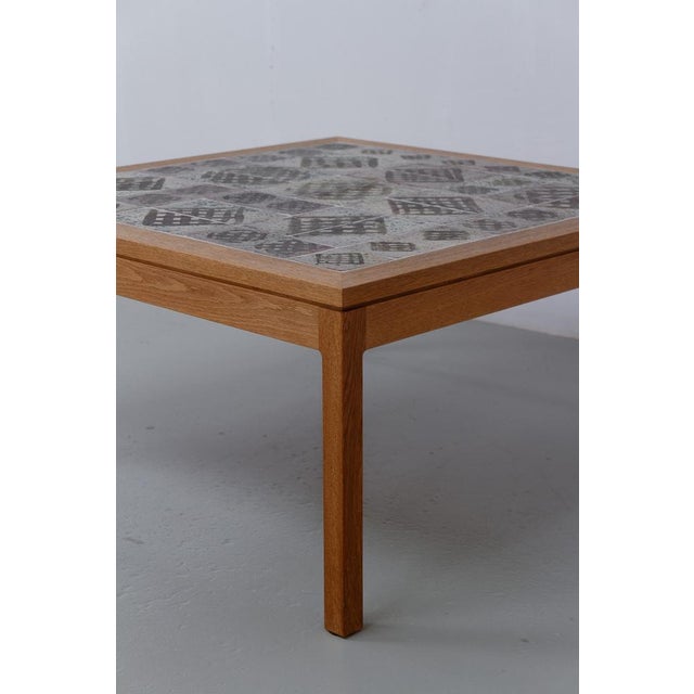 Danish Oak and Tile Coffee Table by Tue Poulsen, 1960s For Sale - Image 13 of 18