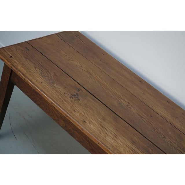 Large 19th Century French Rustic Elm Farmhouse Dining Table For Sale - Image 4 of 17