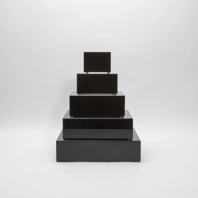 Glass Crystal Base Riser Black 12x12” by Ka Glass For Sale - Image 7 of 8