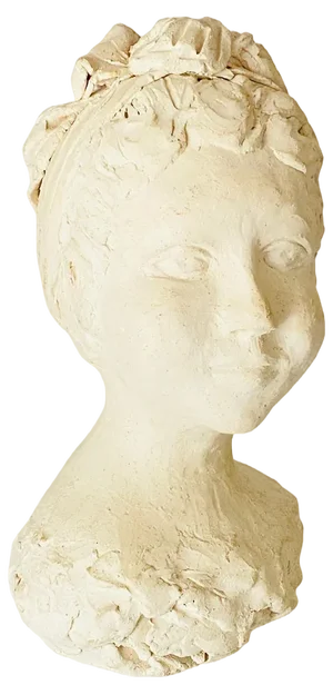 Art Deco Plaster Bust of Woman, France, 1930s