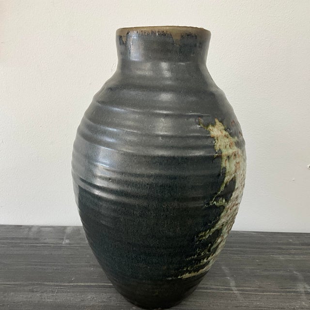Mid-Century Modern Unsigned Mid-Century Studio Pottery Vase With Drip Glaze For Sale - Image 3 of 8