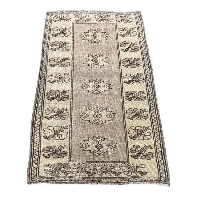 Vintage Bohemian Hand-Knotted Rug For Sale