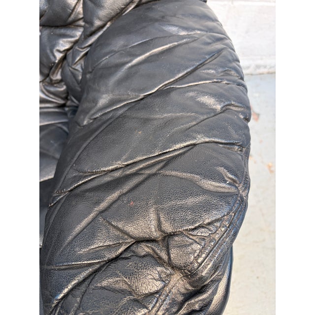 Pair of Vintage Black Leather Swivel Chairs For Sale - Image 14 of 14