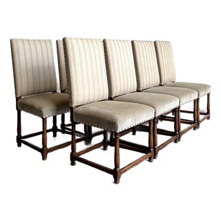 Vintage Dennis and Leen Jacobean Dining Chairs - Set of 8 For Sale