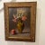 Original Oil Painting Floral Still Life With a Peach Gold Frame Signed by Artist W. Hall Mid Century For Sale - Image 4 of 12