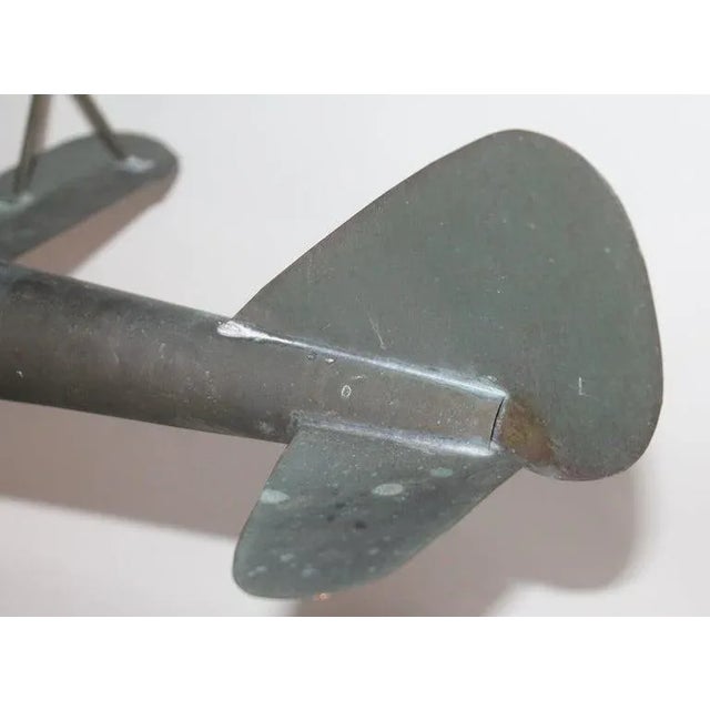 20th Century Patinaed Copper Airplane Weather Vane, Rare For Sale In Los Angeles - Image 6 of 7
