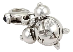 Mid 20th Century Pasquale Bruni Diamond Clock 18k White Gold Charm Pendant