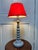 Wood 1990s Pop Art Red and Blue Wooden Table Lamp For Sale - Image 7 of 12