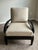 Contemporary Pair of Late 20th Century Scroll Arm Lounge Chairs in Ebonized Wood For Sale - Image 3 of 7