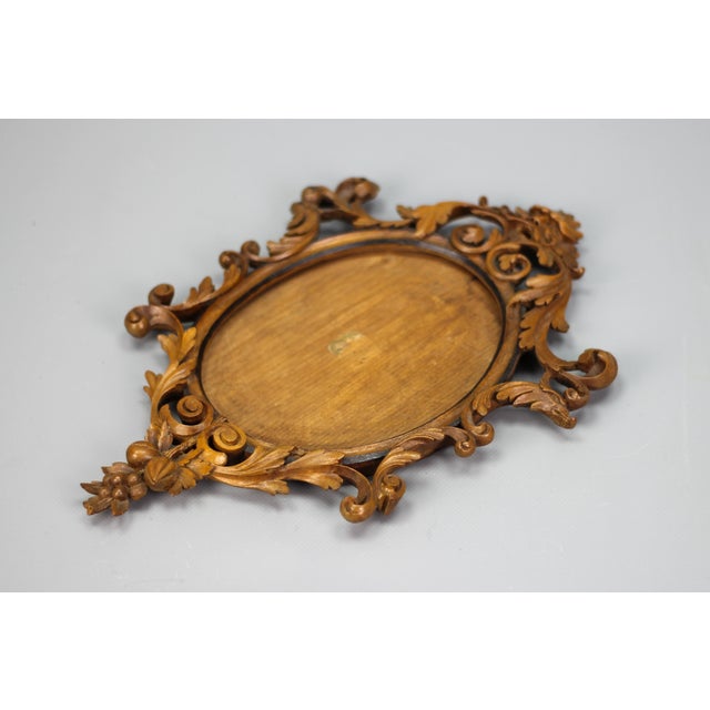 Late 19th Century Carved Walnut Oval Picture Frame, France, 1890s For Sale - Image 14 of 18