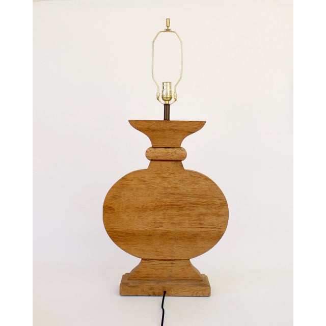 French Oak Monumental Architectural Table Lamp in Taste of Moreux For Sale - Image 10 of 13