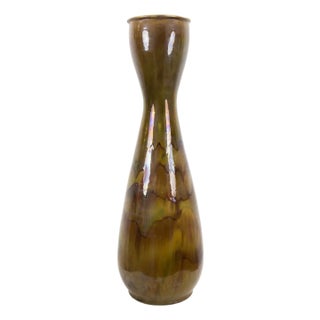 Vintage Iridescent Glazed Ceramic Vase, 1960s For Sale