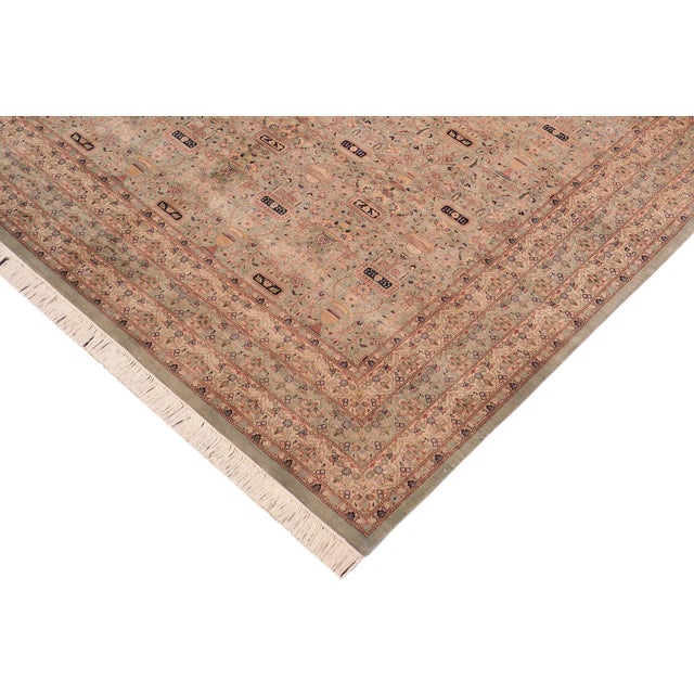 Shabby Chic Shabby Chic Pak-Persian Green/Blue Wool Rug - 8'2'' X 9'10'' For Sale - Image 3 of 9