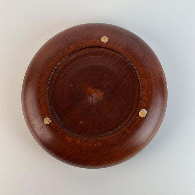 Goldenrod Italian Walnut and Patinated Brass Ashtray by Sandro Petti, 1970s For Sale - Image 8 of 11