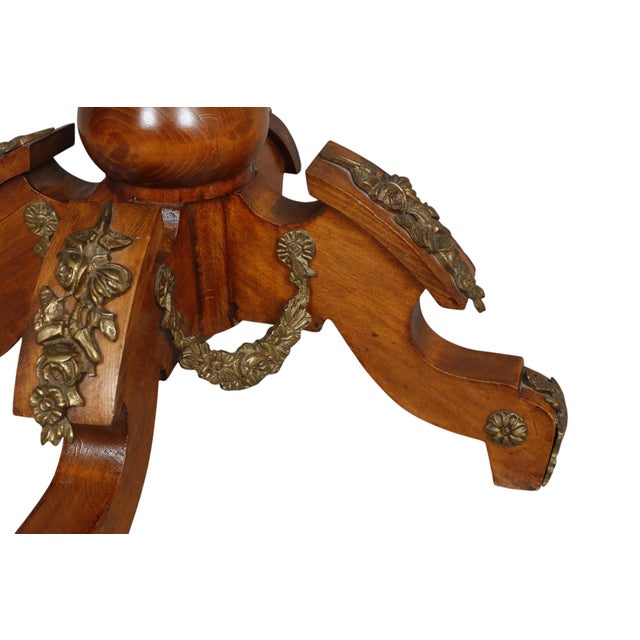 Brown French Empire Green Marble Top Table For Sale - Image 8 of 8