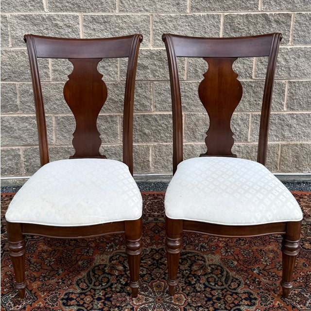 A pair of 21st century Pennsylvania House Cortland Manor collection Traditional Regency style dining side chairs having...