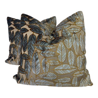 Pollack & Associates "Leaf Plush" in Treetop 22" Pillows-a Pair For Sale