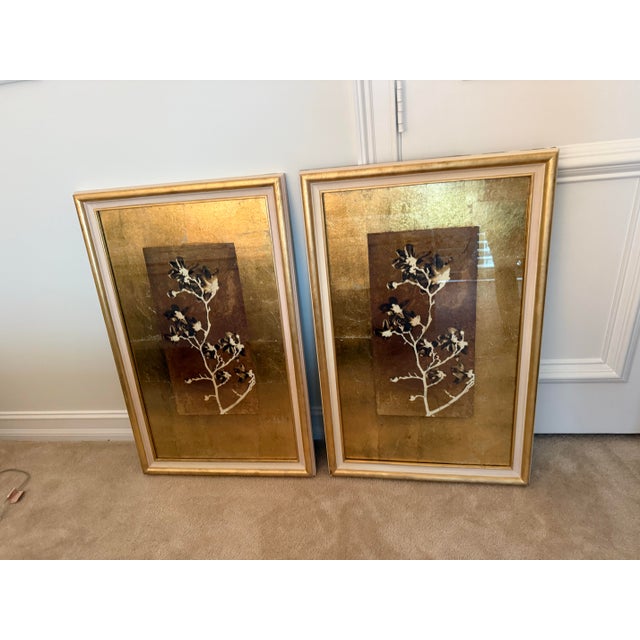 John-Richard Gold Leaf Branches I & II – Matching Pair – Botanical Art For Sale - Image 4 of 9