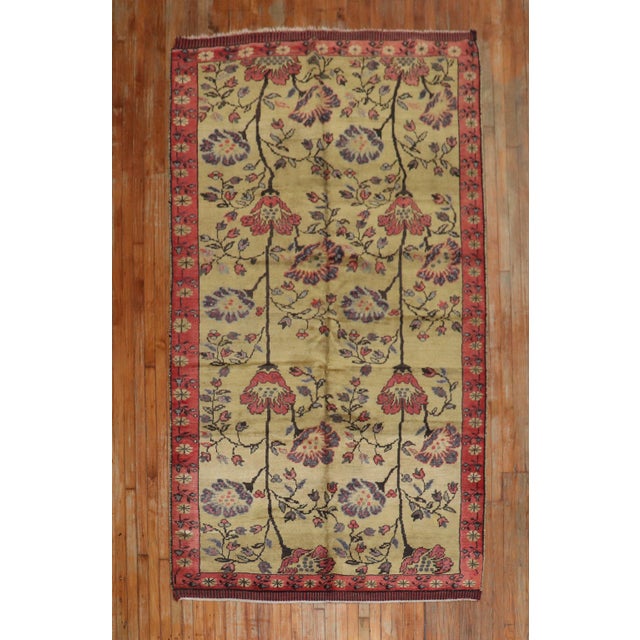 Mid 20th Century Vintage Zabihi Collection Floral Turkish Rug - 5'5" x 10' For Sale - Image 5 of 12