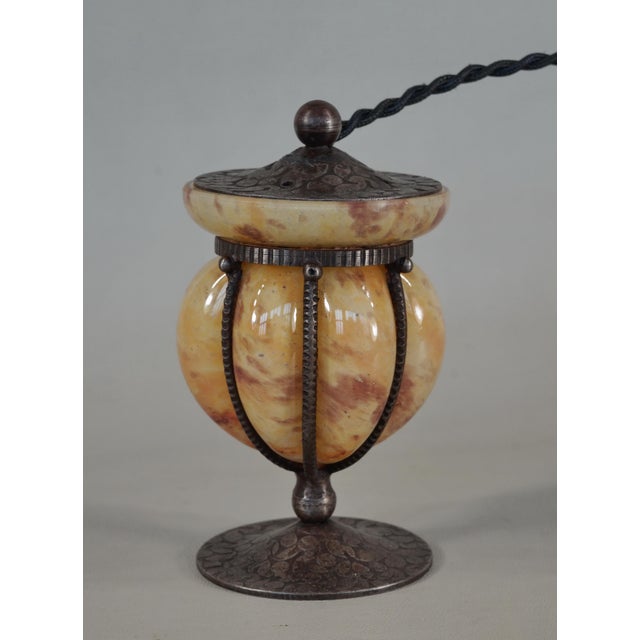1920s Tiny French Art Deco Night Lamp by André Delatte - 1920s France For Sale - Image 5 of 13