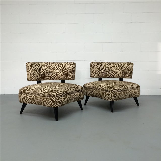 Retro Zebra Print Chairs Pair Chairish