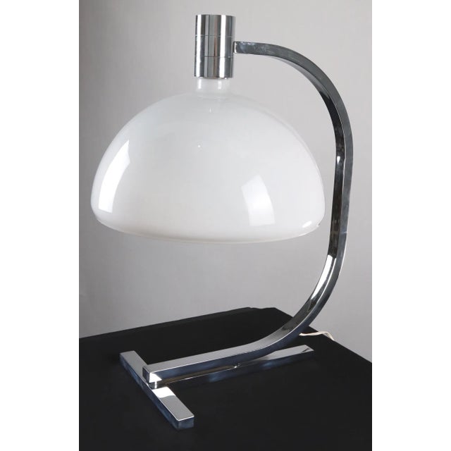 Mid-Century Modern 1960s Italian Modern Chrome Glass Table Desk Lamp by Franco Albini-Unmarked For Sale - Image 3 of 12