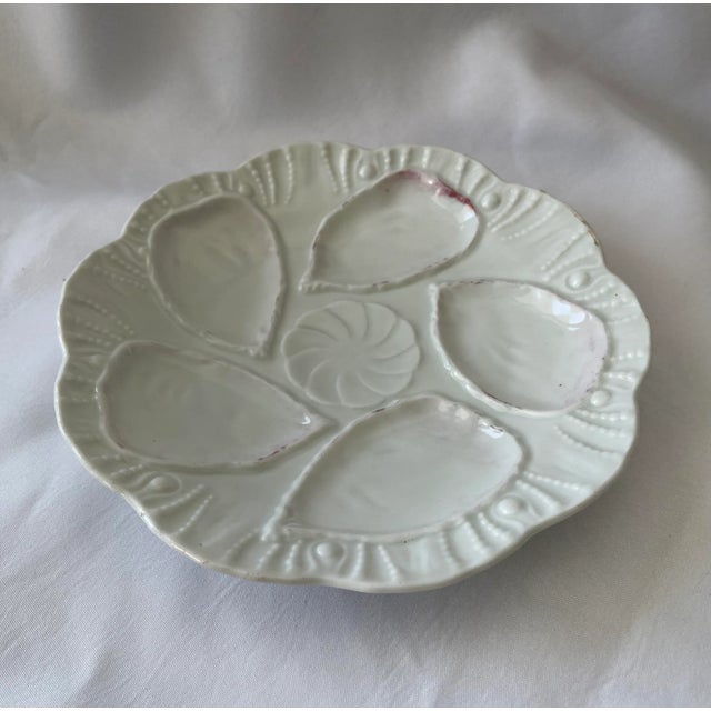 Antique Majolica White Oyster Plate For Sale - Image 10 of 10