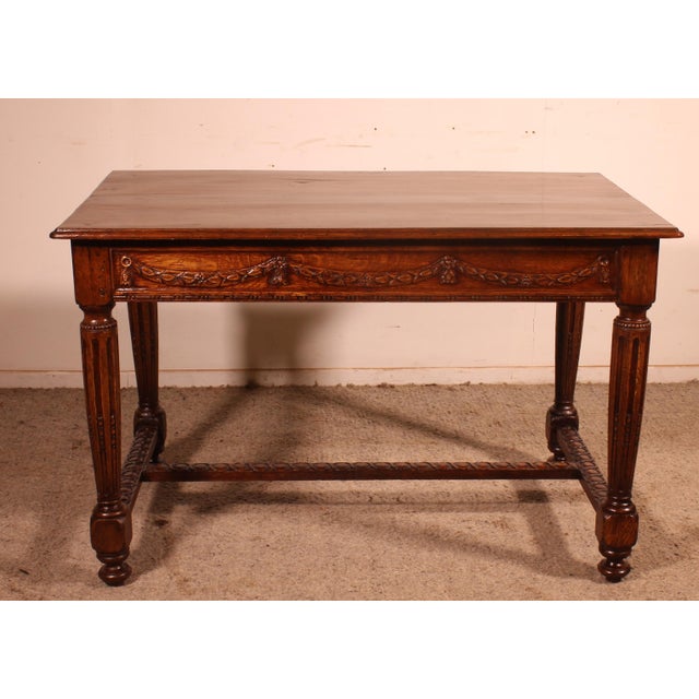 Antique Louis XVI Oak Desk, 1700s For Sale - Image 10 of 14