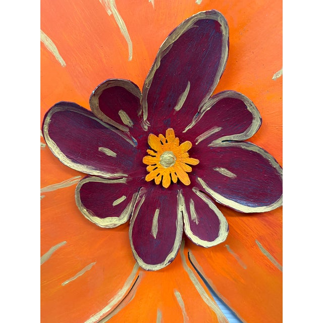 Pat & Andre Juneau Metal Flower Wall Sculpture, Extra Large For Sale In San Francisco - Image 6 of 12