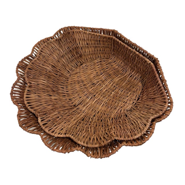 Featuring distinctive scallops, beautifully woven rattan material, and a fun clam shell shape. These decorative basket...