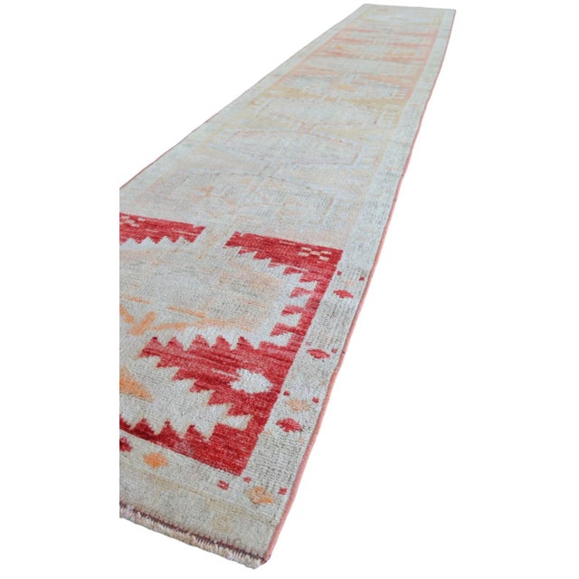 Textile Hand-Made Turkish Runner Rug . Soft Colors Tribal Herki Runner Rug Hallway Decor - 2′4″ × 13′ For Sale - Image 7 of 12