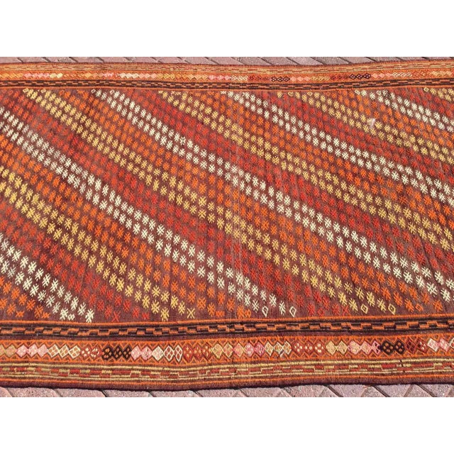 Rustic Vintage Turkish Kilim Rug - 67" X 119" For Sale - Image 3 of 11