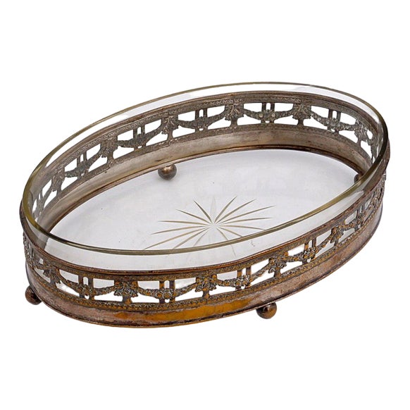 Louis XVI French Nickel Silverplate Oval Centerpiece For Sale