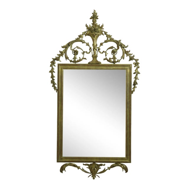 Vintage Gold Decorated Italian Design Decorator Mirror For Sale