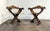 Pair of Italian Mid Century Savonarola Lion Head Wood Folding Chairs For Sale - Image 11 of 11