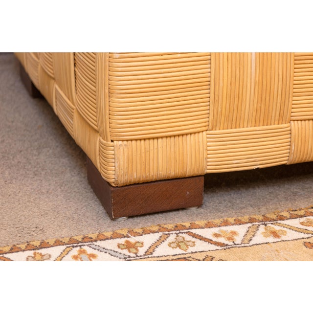 Beige Rare Vintage John Hutton for Donghia Block Island Woven Rattan Sofa For Sale - Image 8 of 11