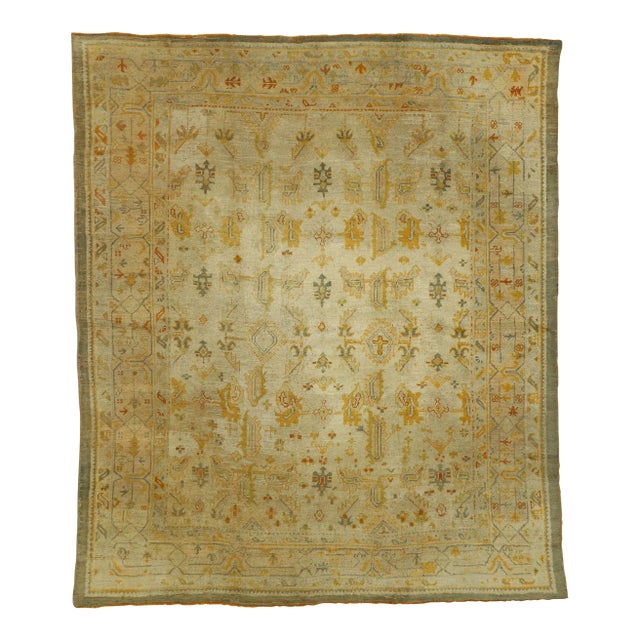 Antique Turkish Oushak Rug - 07'04 X 09'00 For Sale