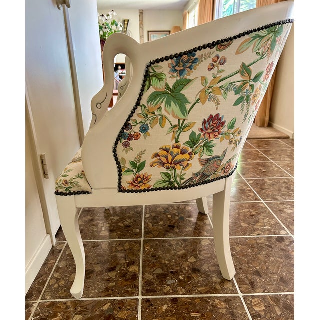 Vintage French Provincial Empire Swan Tub Chairs For Sale In Los Angeles - Image 6 of 12