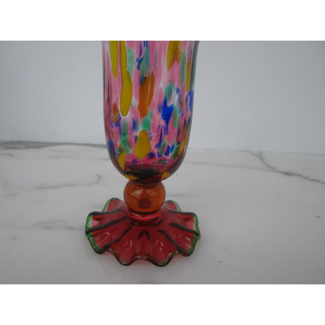 2000 - 2009 Multicolored Murano with "Fazzoletto" Base Goblets or Glasses - A Pair For Sale - Image 5 of 6