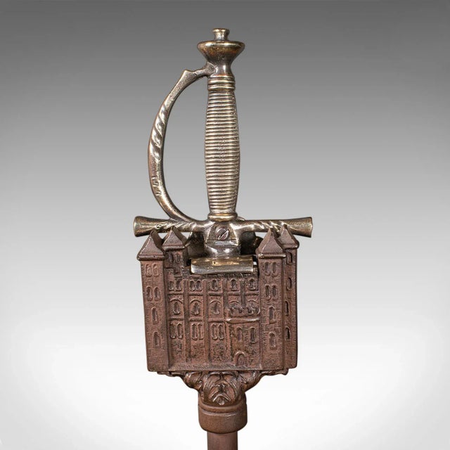 Antique Beefeater Fireside Companion, Cast Iron, English, Fire Tools, Edwardian For Sale - Image 9 of 12