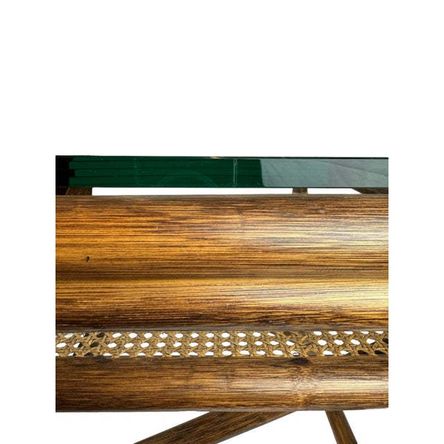 Brown Late 20th Century McGuire Rattan and Cane Side Table For Sale - Image 8 of 12