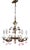 Brass and Porcelain 5-Light Chandelier by Peris Andreu, 1940s For Sale